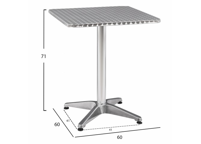 ΤΡΑΠΕΖΙ ΑΛΟΥΜΙΝΙΟΥ 60x60x72cm 4ΝΥΧΟ
