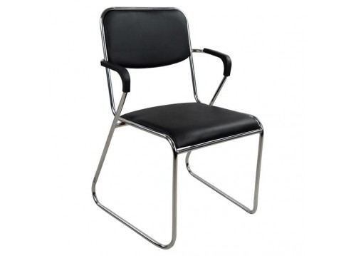 Καρέκλα επισκέπτου με μπράτσα σε μαύρο χρώμα