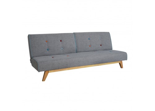 Καναπές κρεβάτι γκρι με ξύλινη βάση 187x80x74 εκ.