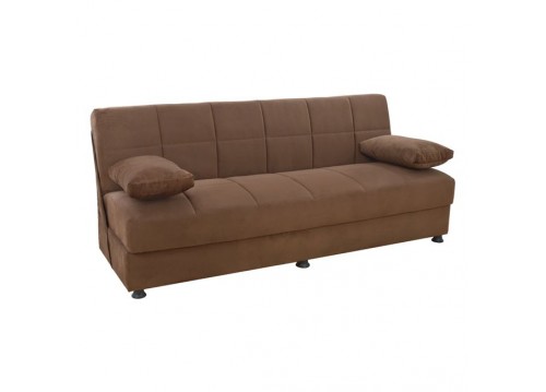 Καναπές κρεβάτι 3θ με ύφασμα σε καφέ απόχρωση 194x74x83 εκ.