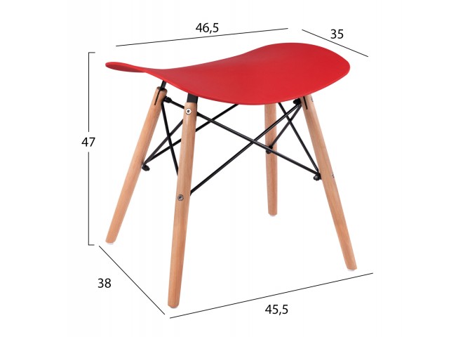 ΣΚΑΜΠΩ ΞΥΛΙΝΑ ΠΟΔΙΑ KOKKINO 46,5x35x47εκ