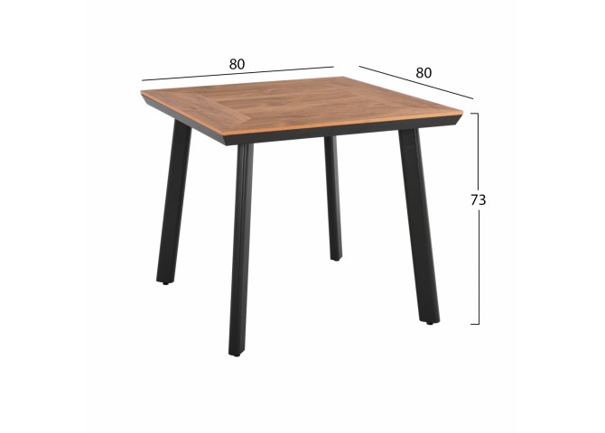 ΤΡΑΠΕΖΙ ΑΛΟΥΜΙΝΙΟΥ ΜΕ POLYWOOD ΓΚΡΙ 80x80x72