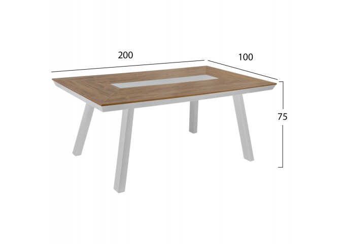 ΤΡΑΠΕΖΙ ΑΛΟΥΜΙΝΙΟΥ ΜΕ POLYWOOD 200X94 ΛΕΥΚΟ