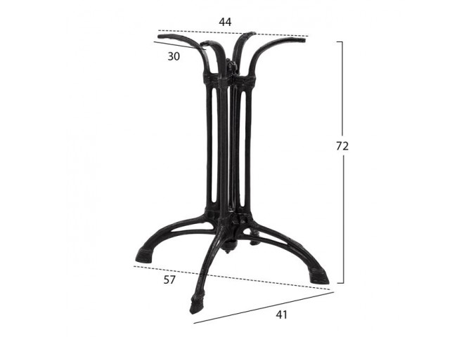 ΒΑΣΗ ΑΠΟ ΜΑΝΤΕΜΙ 4ΝΥΧΗ ΣΕ ΜΑΥΡΟ ΧΡΩΜΑ 57X57X72