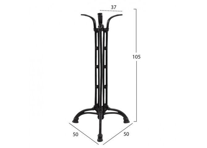 ΒΑΣΗ BAR ΑΠΟ ΜΑΝΤΕΜΙ 3ΝΥΧΗ ΣΕ ΜΑΥΡΟ ΧΡΩΜΑ 50X50X105