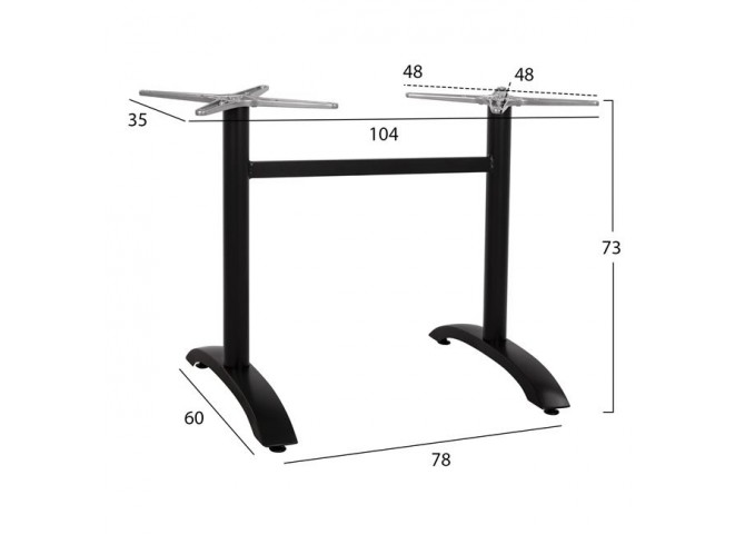 ΒΑΣΗ ΑΛΟΥΜΙΝΙΟΥ ΔΙΣΤΗΛΗ ΜΑΥΡΟ ΜΑΤ 78Χ60Χ73Υ εκ.