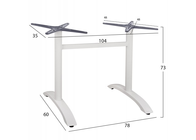 ΒΑΣΗ ΑΛΟΥΜΙΝΙΟΥ ΔΙΣΤΗΛΗ ΛΕΥΚΗ 78Χ60Χ73Υ εκ.