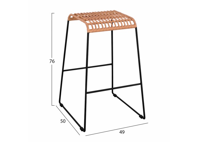 ΣΚΑΜΠΟ ΜΕΤΑΛΛΙΚΟ ΜΕ WICKER ΣΕ ΜΠΕΖ ΑΠΟΧΡΩΣΗ 49x50x76εκ