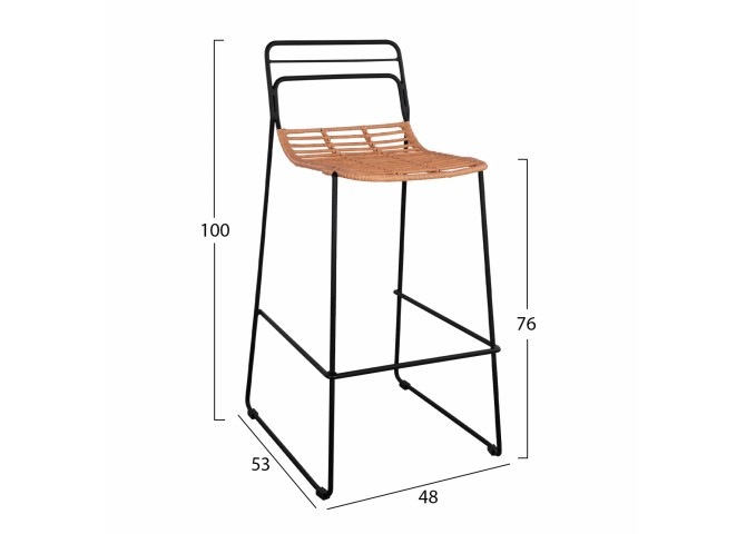 ΣΚΑΜΠΟ ΜΕΤΑΛΛΙΚΟ ΜΕ WICKER ΣΕ ΜΠΕΖ ΑΠΟΧΡΩΣΗ 48x53x100εκ