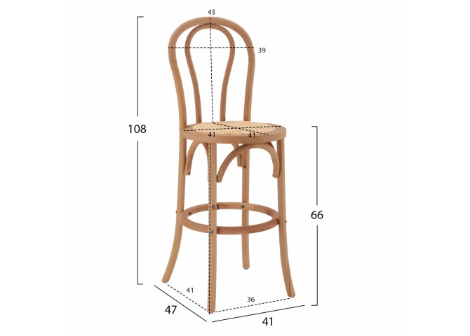 ΣΚΑΜΠΟ ΜΠΑΡ ΞΥΛΙΝΟ ΑΠΟ ΟΞΙΑ DARK HONEY ΜΕ ΨΑΘΑ 41X47X108