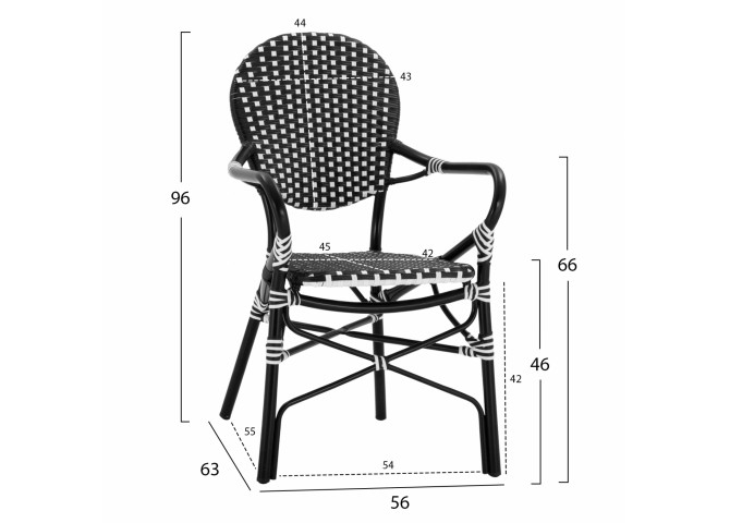 ΠΟΛΥΘΡΟΝΑ ΑΛΟΥΜΙΝΙΟΥ BAMBOO LOOK ΜΕ ΜΑΥΡΟ ΛΕΥΚΟ WICKER HM5793.02 56X63X96Y εκ.