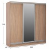 ΝΤΟΥΛΑΠΑ 3ΦΥΛΛΗ ΣΥΡΟΜΕΝΗ ΜΕ ΚΑΘΡΕΠΤΗ SONAMA OAK HM2435  200X60X210Υεκ