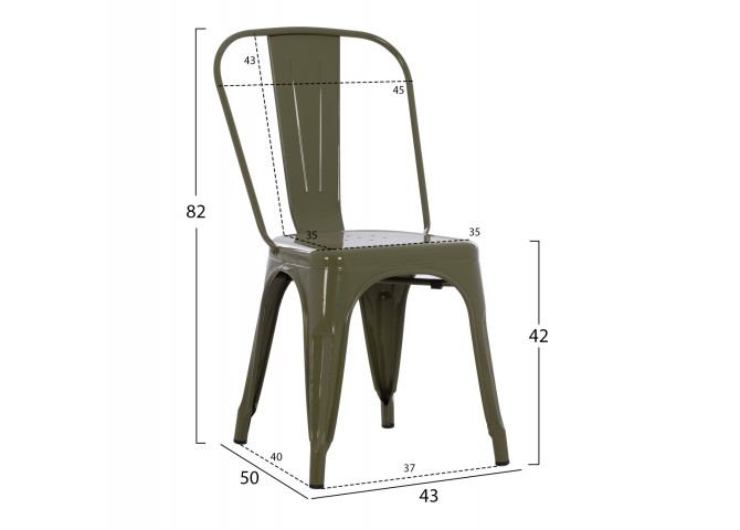 ΚΑΡΕΚΛΑ ΜΕΤΑΛΛΙΚΗ MELITA ΣΕ ΜΑΥΡΟ MAT 43x50x82 εκ. HM8641.03