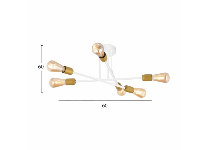 ΦΩΤΙΣΤΙΚΟ ΟΡΟΦΗΣ ΠΟΛΥΦΩΤΟ ΜΕΤΑΛΛΙΚΟ ΛΕΥΚΟ ΧΡΥΣΟ HM7427.02 60x60 εκ.