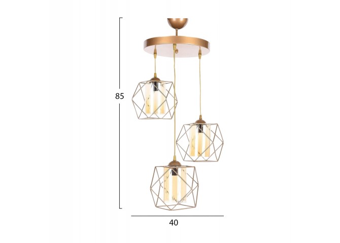 ΦΩΤΙΣΤΙΚΟ ΟΡΟΦΗΣ 3ΦΩΤΟ ΧΡΥΣΟ HM7515.01 40x85 εκ.