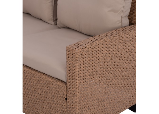 ΣΕΤ ΣΑΛΟΝΙ ΓΩΝΙΑ ΜΕ ΚΑΦΕ WICKER HM5756.02