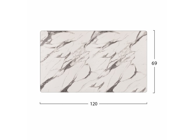 ΕΠΙΦΑΝΕΙΑ ΤΡΑΠΕΖΙΟΥ HPL HM5840.11 MARBLE WHITE-GREY 120x69 εκ. ΠΑΧΟΥΣ 12mm.