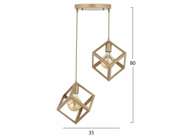 ΦΩΤΙΣΤΙΚΟ ΟΡΟΦΗΣ 2ΦΩΤΟ ΜΕΤΑΛΛΙΚΟ ΧΡΥΣΟ HM7420.02 35x80Υ εκ.