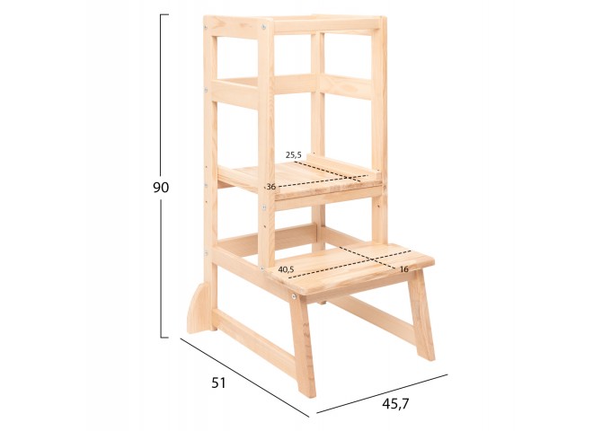 ΠΑΙΔΙΚΟΣ ΠΥΡΓΟΣ ΕΚΜΑΘΗΣΗΣ Τ.MONTESSORI ΞΥΛΙΝΟΣ MIKO HM9291 ΦΥΣΙΚΟ 45,7x51x90Y εκ.