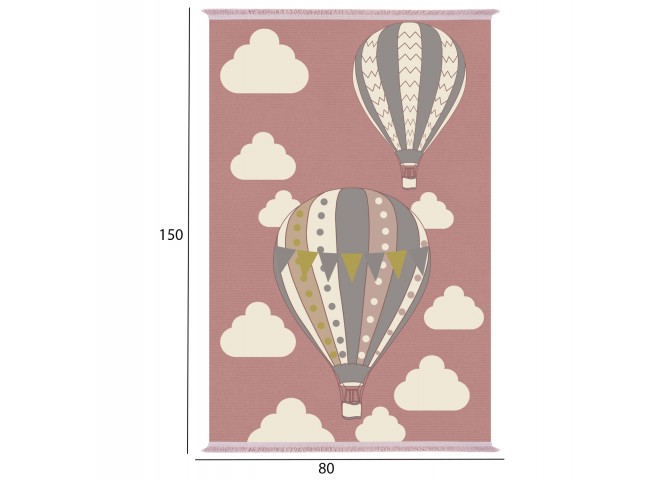 ΠΑΙΔΙΚΟ ΧΑΛΙ ΜΕ ΚΡΟΣΙΑ ΑΕΡΟΣΤΑΤΑ ΡΟΖ HM7678.22 80Χ150 εκ.