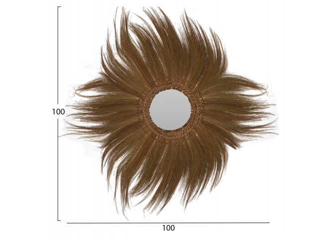 ΚΑΘΡΕΠΤΗΣ ΣΤΡΟΓΓΥΛΟΣ ΜΕ ΠΛΑΙΣΙΟ ΦΛΟΙΟ ΜΠΑΝΑΝΑΣ ΣΕ ΧΡΩΜΑ ΦΥΣΙΚΟ 100x4x100 ΕΚ.HM7735