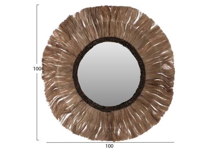 ΚΑΘΡΕΠΤΗΣ ΤΟΙΧΟΥ ΣΤΡΟΓΓΥΛΟΣ ΜΕ ΠΛΑΙΣΙΟ ΑΠΟ ΙΝΕΣ ΑΜΠΑΚΑ ΧΡΩΜΑ ΦΥΣΙΚΟ Φ100εκ.HM7748