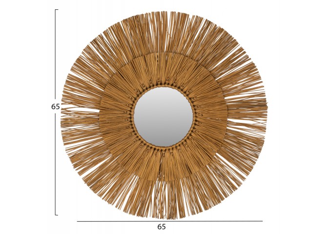 ΚΑΘΡΕΠΤΗΣ ΤΟΙΧΟΥ ΣΤΡΟΓΓΥΛΟΣ MENDONG GRASS ΠΛΑΙΣΙΟ ΣΕ ΧΡΩΜΑ ΧΡΥΣΟ Φ65εκ.HM7801