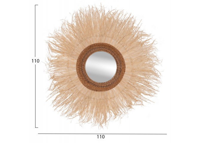 ΚΑΘΡΕΠΤΗΣ ΤΟΙΧΟΥ ΣΤΡΟΓΓΥΛΟΣ ΜΕ ΙΝΕΣ ΣΙΖΑΛ ΣΕ ΦΥΣΙΚΟ ΧΡΩΜΑ 110x4x110Yεκ.HM7744