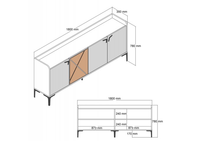 ΜΠΟΥΦΕΣ ΜΕΛΑΜΙΝΗΣ ΚΑΡΥΔΙ ΚΑΙ ΑΝΘΡΑΚΙ 180x35x78Yεκ. HM9433.01