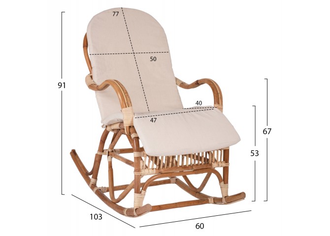 ΚΟΥΝΙΣΤΗ ΠΟΛΥΘΡΟΝΑ ΜΕ ΜΑΞΙΛΑΡΙ SANTA FE BAMBOO HM9343 100X62X90Y εκ.