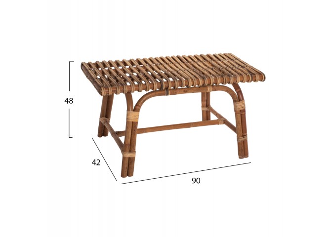 ΠΑΓΚΑΚΙ ΕΞΩΤΕΡΙΚΟΥ ΧΩΡΟΥ ΑΠΟ RATTAN ΦΥΣΙΚΟ ΧΡΩΜΑ 90x40x46Υεκ.HM9480