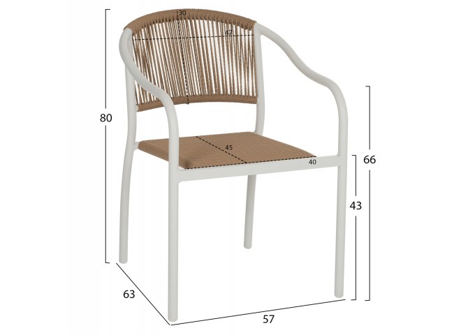 ΠΟΛΥΘΡΟΝΑ ΑΛΟΥΜΙΝΙΟΥ ΛΕΥΚΟ ΜΕ PE RATTAN WICKER HM5856.01 57x63x80Yεκ.