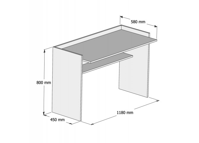 ΓΡΑΦΕΙΟ ΜΕΛΑΜΙΝΗΣ SONAMA ΛΕΥΚΟ 118x58x80Υεκ.HM9227.12