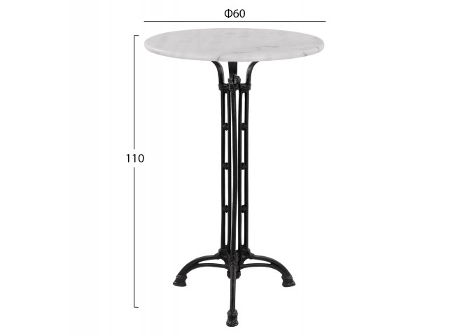 ΤΡΑΠΕΖΙ ΣΤΑΝΤ AR BRIELLE ΜΕ 3ΝΥΧΗ ΒΑΣΗ ΑΠΟ ΜΑΝΤΕΜΙ HM5890 ΜΕ ΜΑΡΜΑΡΟ Φ60x110Υ εκ.
