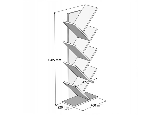 ΒΙΒΛΙΟΘΗΚΗ LIANA ΜΕΛΑΜΙΝΗΣ ΛΕΥΚΟ 46x22x128,5Yεκ.HM9028.13