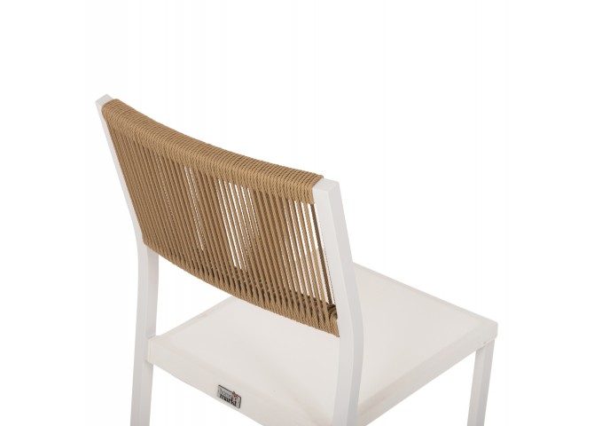 ΚΑΡΕΚΛΑ ΑΛΟΥΜΙΝΙΟΥ ΛΕΥΚΗ ΜΠΕΖ RATTAN & TEXTLINE HM5921.02 46x55,5x83 εκ.