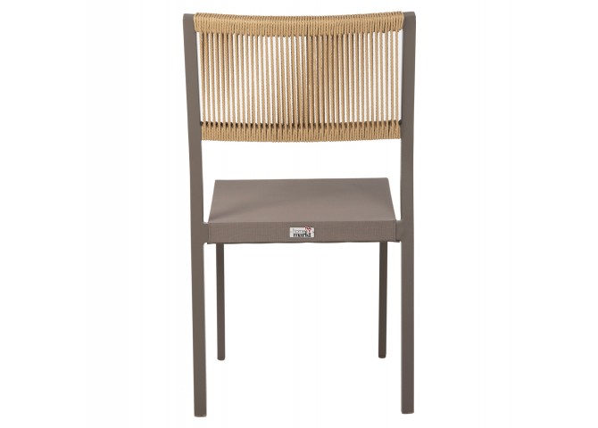 ΚΑΡΕΚΛΑ ΑΛΟΥΜΙΝΙΟΥ ΣΑΜΠΑΝΙ ΜΕ RATTAN & TEXTLINE HM5921.03 46x55,5x83 εκ.