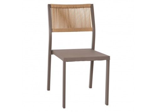 ΚΑΡΕΚΛΑ ΑΛΟΥΜΙΝΙΟΥ ΣΑΜΠΑΝΙ ΜΕ RATTAN & TEXTLINE HM5921.03 46x55,5x83 εκ.