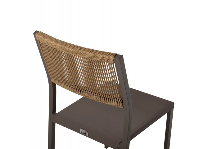 ΚΑΡΕΚΛΑ ΑΛΟΥΜΙΝΙΟΥ ΣΑΜΠΑΝΙ ΜΕ RATTAN & TEXTLINE HM5921.03 46x55,5x83 εκ.