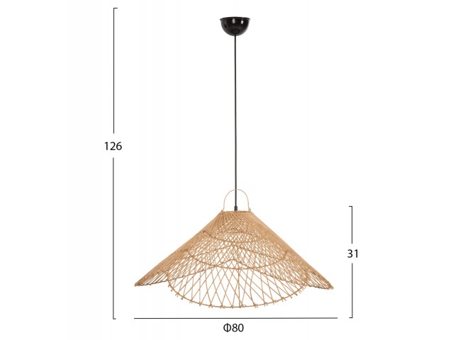 ΦΩΤΙΣΤΙΚΟ ΟΡΟΦΗΣ ΚΡΕΜΑΣΤΟ HM7879.02 RATTAN ΣΕ ΦΥΣΙΚΟ ΧΡΩΜΑ Φ80x31-40Υ εκ.