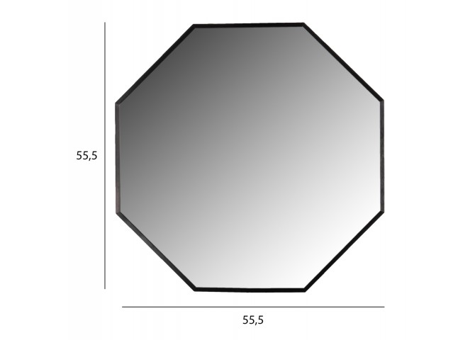 ΚΑΘΡΕΠΤΗΣ ΤΟΙΧΟΥ HM9583.01 ΟΚΤΑΓΩΝΟΣ ΣΚΕΛΕΤΟΣ ΑΛΟΥΜΙΝΙΟΥ ΜΑΥΡΟ 55,5x2,5x55,5Υεκ.