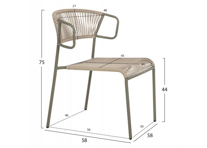 ΚΑΡΕΚΛΑ SUKI HM6053.05 ΜΕΤΑΛΛO KAI ΣΥΝΘΕΤΙΚΟ RATTAN ΣΕ ΑΝΟΙΧΤΟ ΠΡΑΣΙΝΟ 54x62x80Υεκ