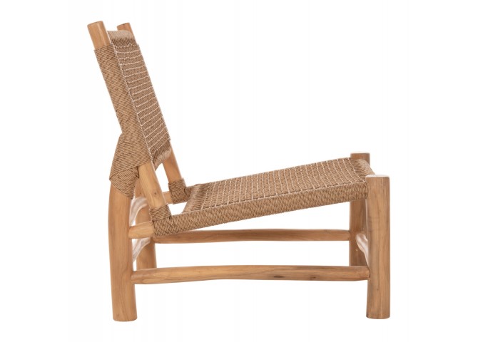 ΚΑΡΕΚΛΑ LONDER HM5986 ΞΥΛΟ TEAK ΣΕ ΦΥΣΙΚΟ ΚΑΙ ΣΥΝΘΕΤΙΚΟ RATTAN 63x77x77Υεκ.