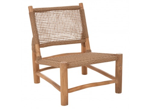 ΚΑΡΕΚΛΑ LONDER HM5986 ΞΥΛΟ TEAK ΣΕ ΦΥΣΙΚΟ ΚΑΙ ΣΥΝΘΕΤΙΚΟ RATTAN 63x77x77Υεκ.