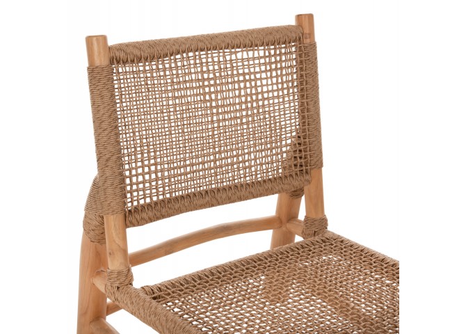 ΚΑΡΕΚΛΑ LONDER HM5986 ΞΥΛΟ TEAK ΣΕ ΦΥΣΙΚΟ ΚΑΙ ΣΥΝΘΕΤΙΚΟ RATTAN 63x77x77Υεκ.