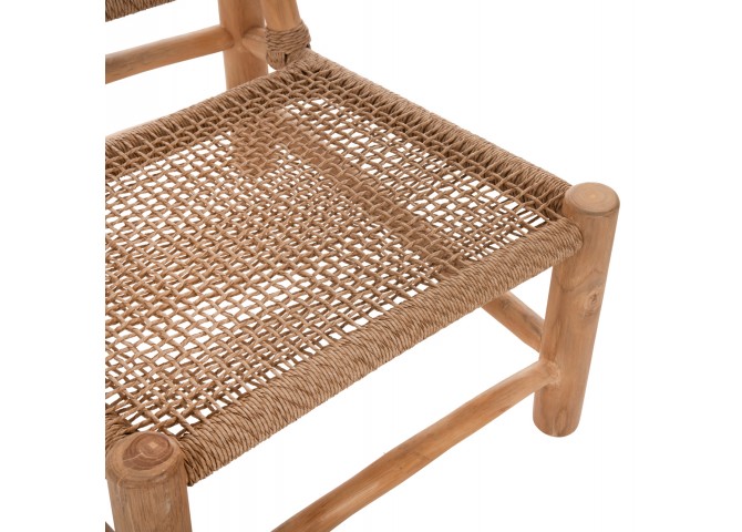 ΚΑΡΕΚΛΑ LONDER HM5986 ΞΥΛΟ TEAK ΣΕ ΦΥΣΙΚΟ ΚΑΙ ΣΥΝΘΕΤΙΚΟ RATTAN 63x77x77Υεκ.