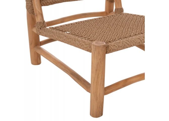 ΚΑΡΕΚΛΑ LONDER HM5986 ΞΥΛΟ TEAK ΣΕ ΦΥΣΙΚΟ ΚΑΙ ΣΥΝΘΕΤΙΚΟ RATTAN 63x77x77Υεκ.