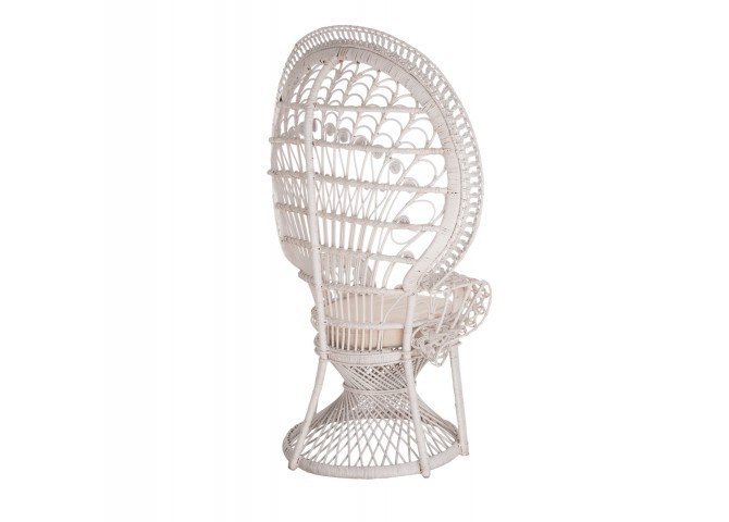 ΠΟΛΥΘΡΟΝΑ ROYAL PEACOCK HM9342.02 RATTAN ΣΕ ΛΕΥΚΟ-ΜΑΞΙΛΑΡΙ ΛΕΥΚΟ 114x72x150Yεκ.