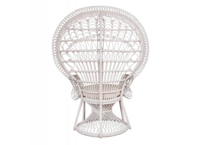 ΠΟΛΥΘΡΟΝΑ ROYAL PEACOCK HM9342.02 RATTAN ΣΕ ΛΕΥΚΟ-ΜΑΞΙΛΑΡΙ ΛΕΥΚΟ 114x72x150Yεκ.