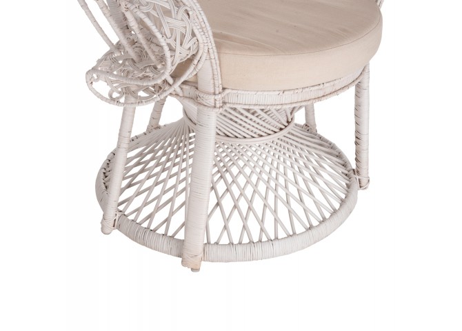 ΠΟΛΥΘΡΟΝΑ ROYAL PEACOCK HM9342.02 RATTAN ΣΕ ΛΕΥΚΟ-ΜΑΞΙΛΑΡΙ ΛΕΥΚΟ 114x72x150Yεκ.